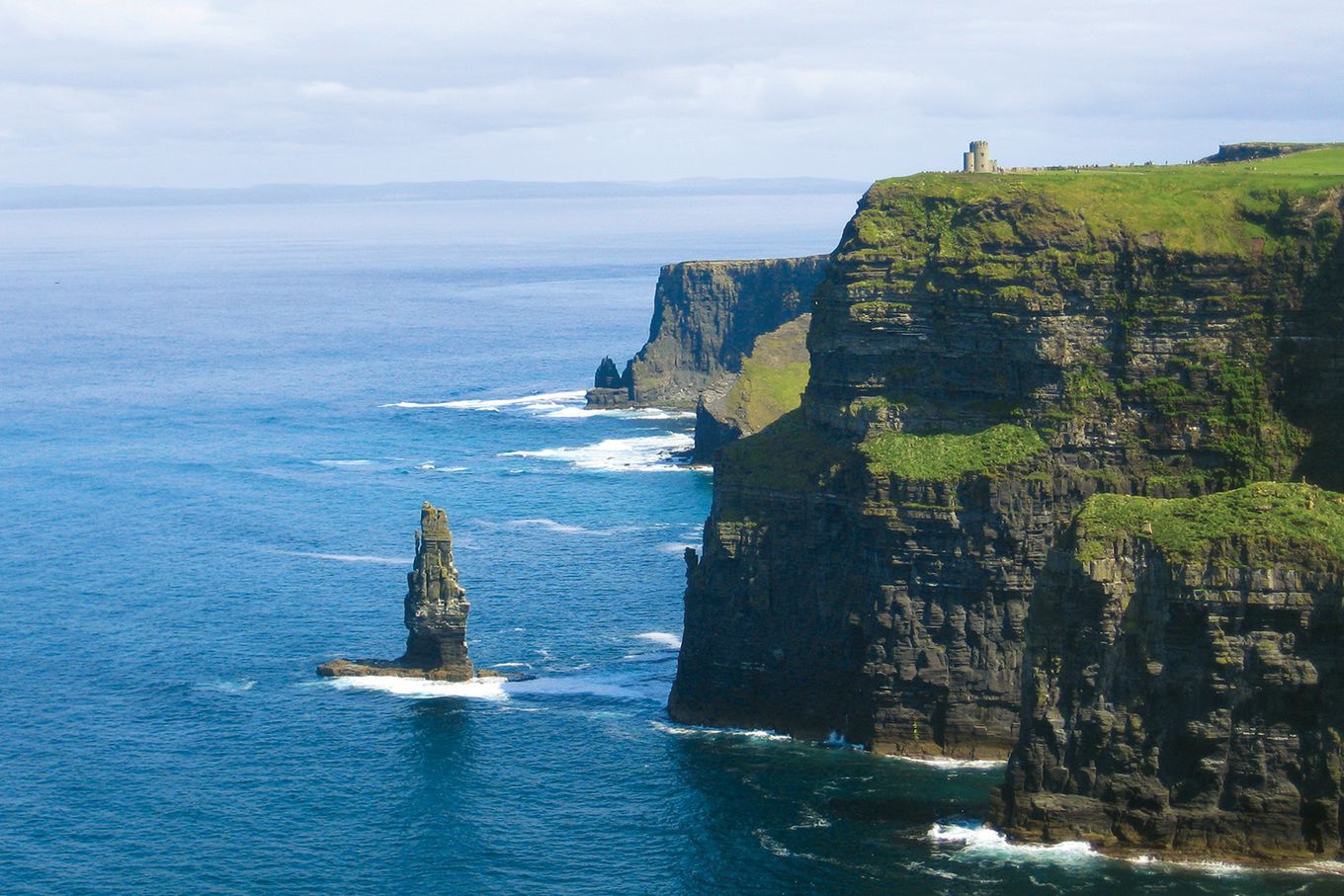 A view of sea and cliffs in Ireland.