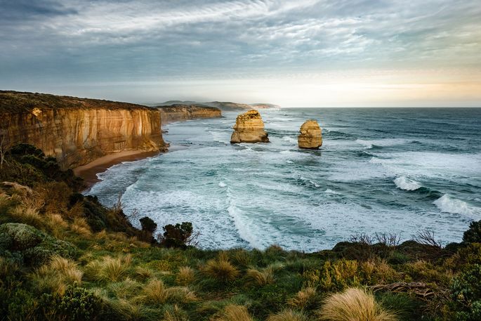 cliffs by the ocean in Port Campbell National Park 