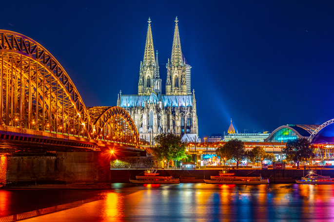 Cologne, Germany at night
