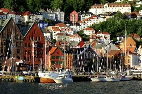 boats in harbor in Norway