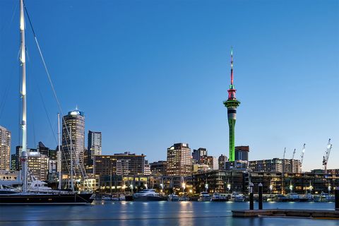 Auckland harbor and skyline
