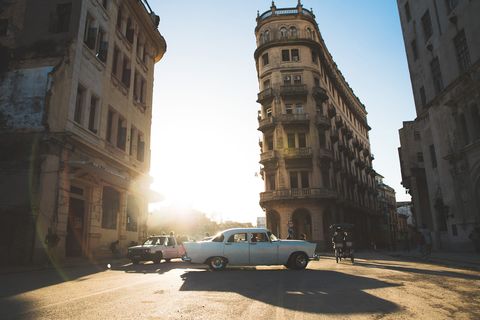 car on the street in Cuba