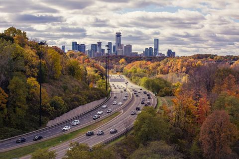Don Valley Parkway in Toronto in the fall